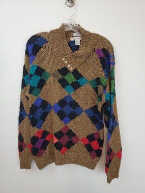 Boston Traders vintage hand-knit argyle sweater